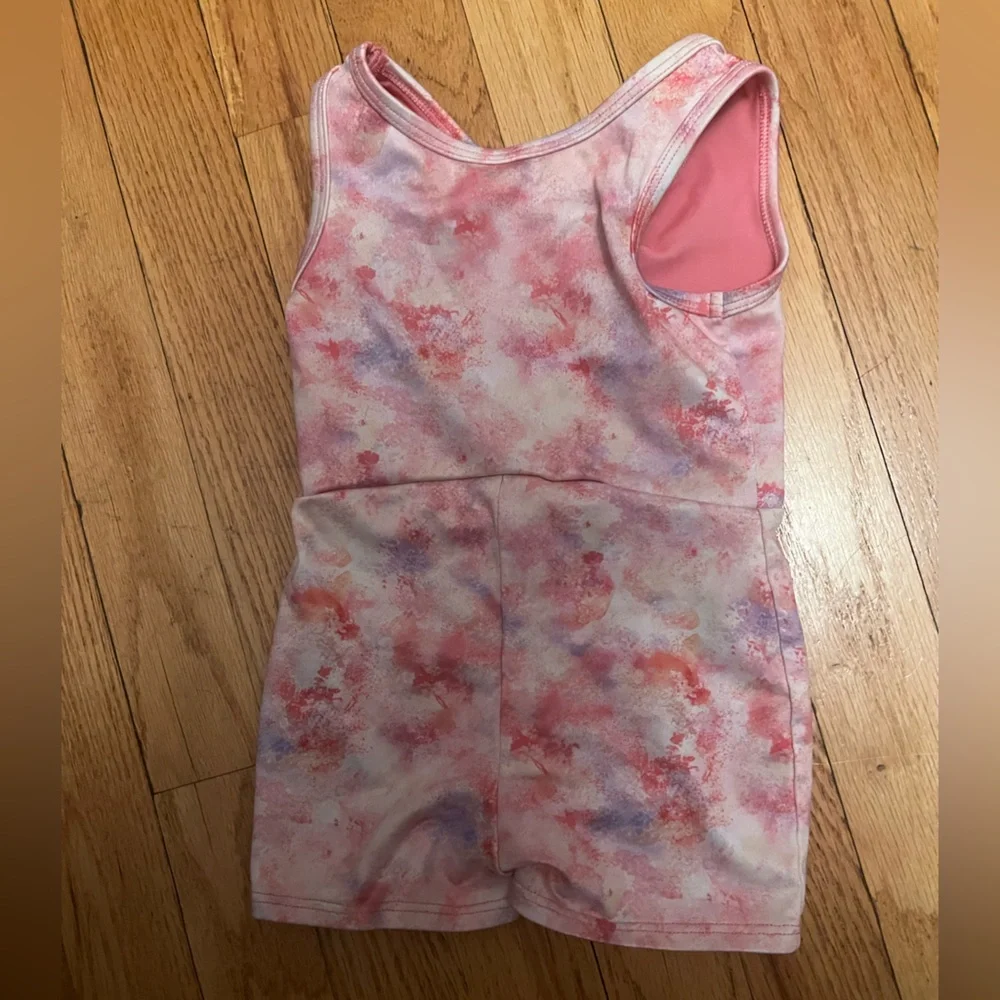 Cat & Jack Pink and White Tie-Dye Leotard 3T